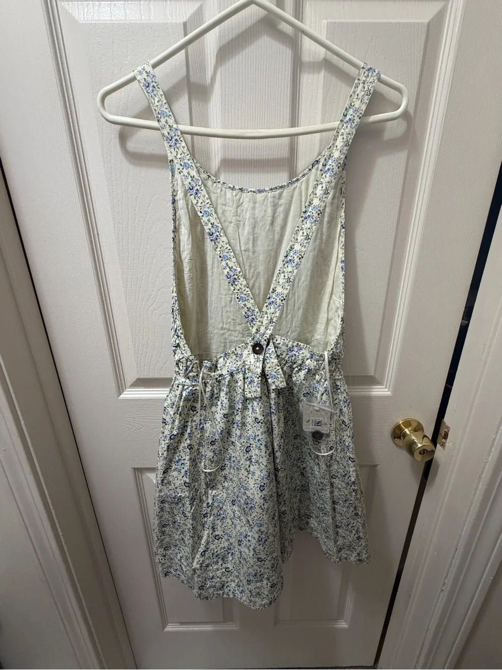 Free People Blue Floral Smocked Mini Dress